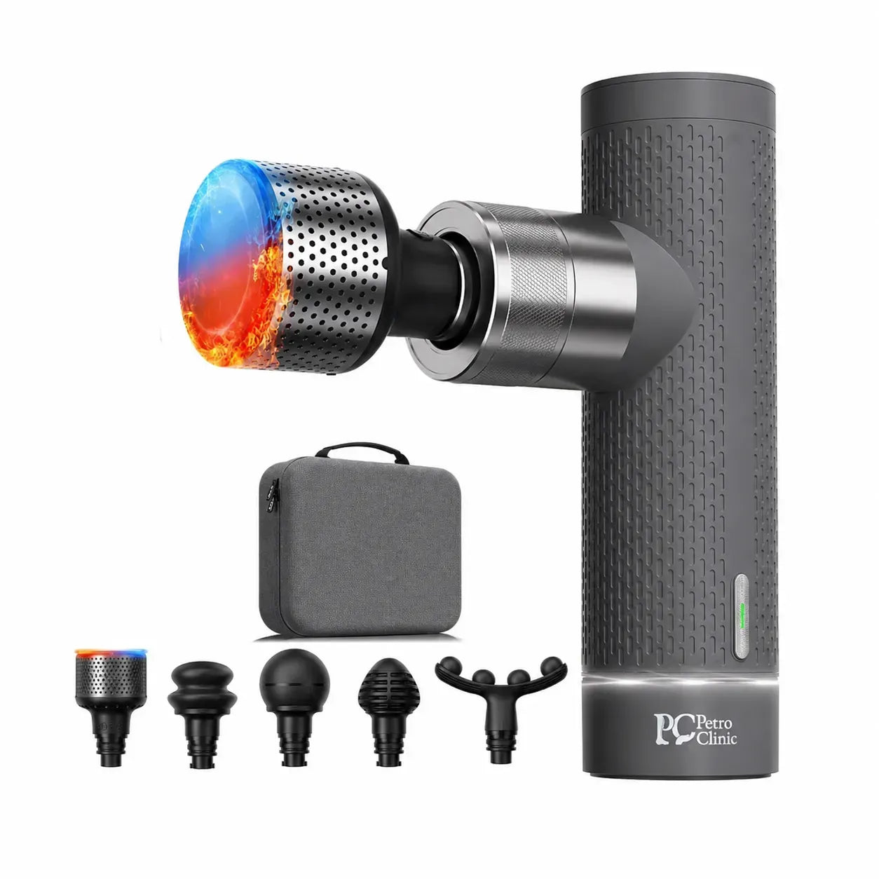 Percussion massager with heating and cooling attachment A7 Pro Petro Clinic by Beoka Gray